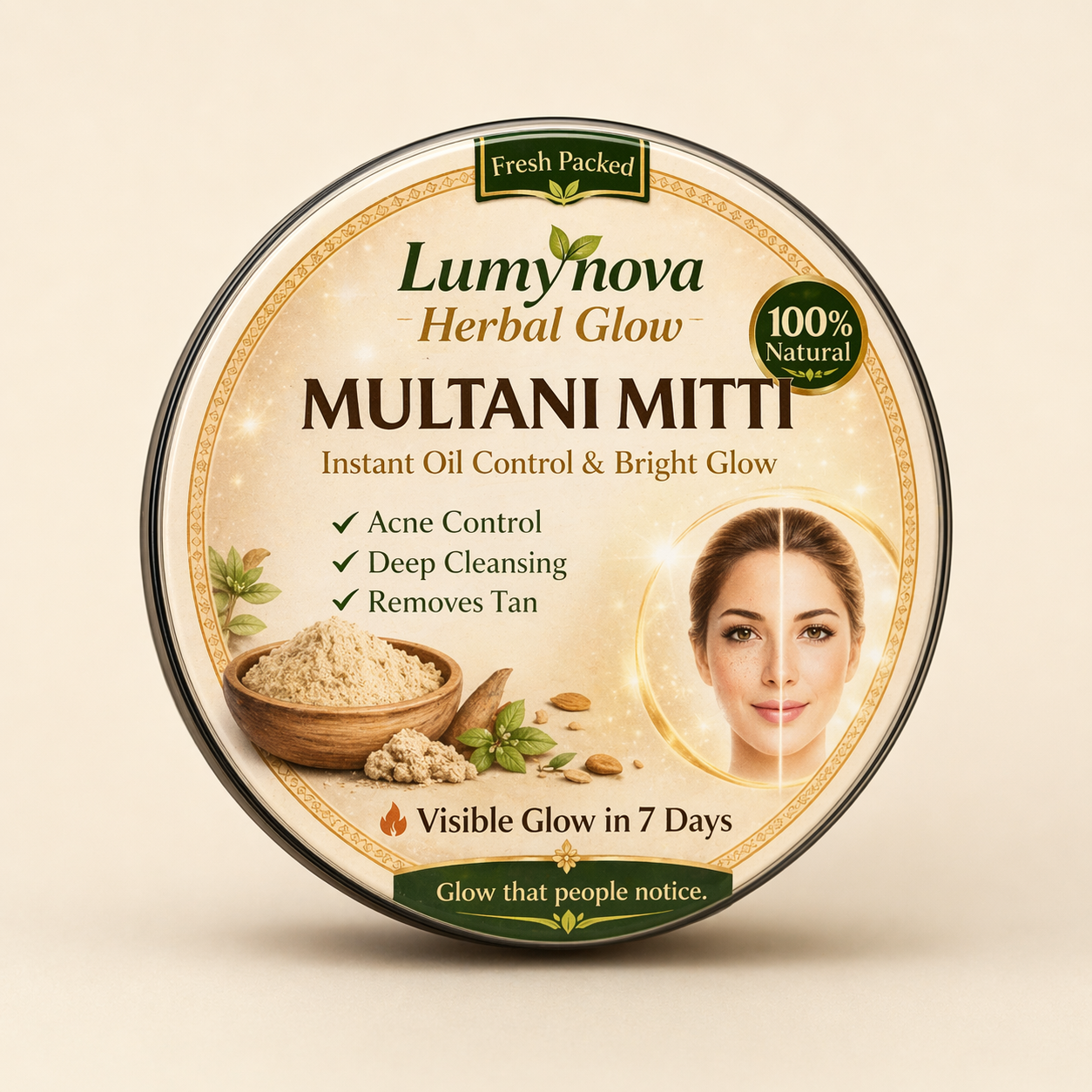 •Natural Herbal Lumynova Multani Mitti•